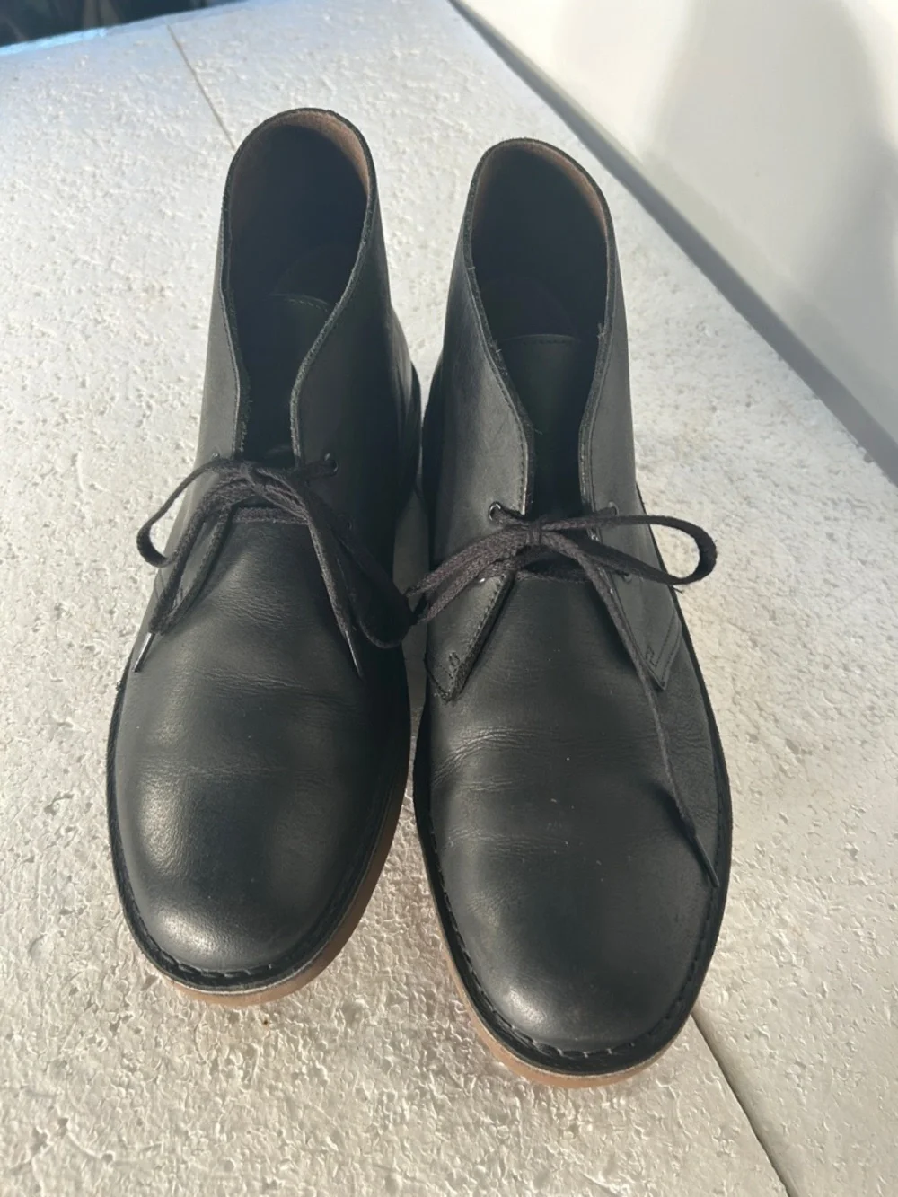 Clarks SZ 12 Bushacre Midnight Leather Desert Chukka Boots Timeless Old Money